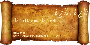 Öhlbaum Énok névjegykártya